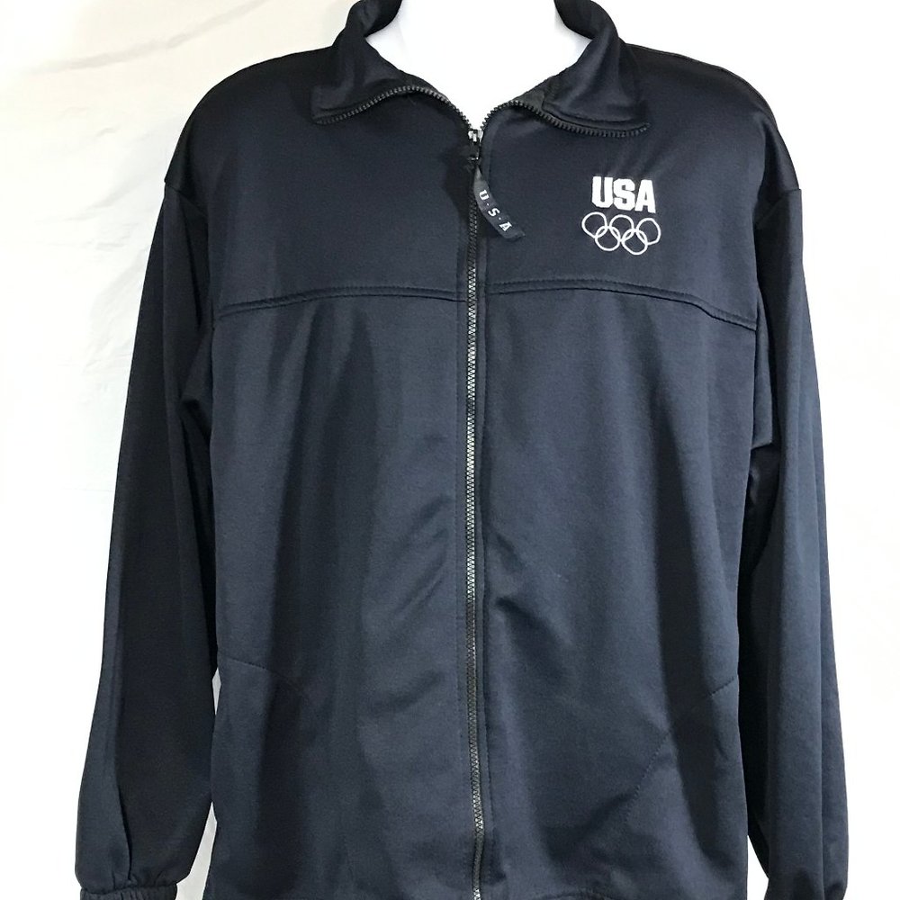 USA Olympics Men's Full Zip Up Navy Blue Jacket